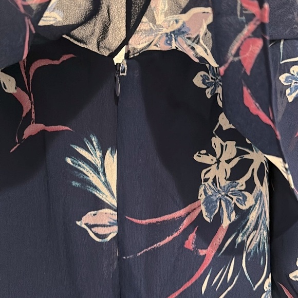 NWT Lane Bryant 28 Plus V-neck, Navy Blue Flowered Dress - Picture 9 of 10